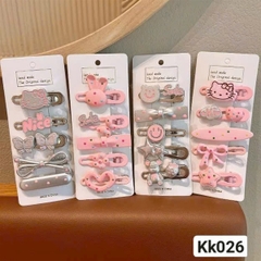 KK026 KẸP HELLO KITTY 3 MẪU TÚI 2 VĨ
