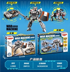 L33005  HỘP LOGO RÁP ROBO BIẾN HÌNH XE HƠI, KHỦNG LONG  298 MIẾNG