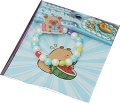 3212B/TL-BLUE VÒNG TAY HẠT CAPYBARA MÀU XANH LẺ 1 CÁI