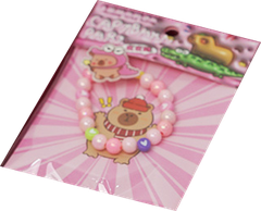 3212B/TL-PINK VÒNG TAY HẠT CAPYBARA MÀU HỒNG LẺ 1 CÁI