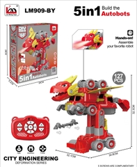 LM909-BY  HỘP RÁP ROBO RỒNG ĐIỀU KHIỂN BIẾN HÌNH, KHÔNG SẠC