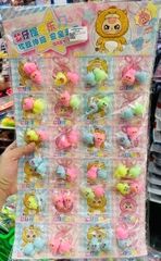 LY137 VỈ 24 TÚI MOCHI SQUISHY BABY THREE ĐÔI