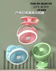 MLS6105  HỘP QUẠT PIN ĐÈN GIÁ KẸP + SẠC USB