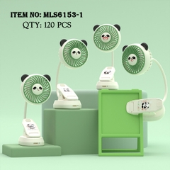 MLS6153-1  HỘP QUẠT PIN GIÁ KẸP GẤU PANDA + SẠC USB