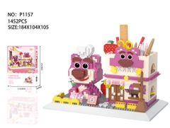 P1157  HỘP LOGO RÁP NHÀ GẤU DÂU ĐỰNG BÚT VIẾT 1452 MIẾNG