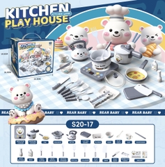 S20-17  HỘP BẾP ĐIỆN PIN ĐÈN, 2 NỒI, 1 ẤM, CHẢO GẤU