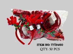 TY2460F  TÚI 2C CÀI TÓC NOEL SỪNG TUẦN LỘC CHUÔNG ĐÈN