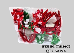 TYD2405F  TÚI 2C CÀI TÓC NOEL SỪNG TUẦN LỘC ĐÈN