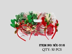 WX-316  TÚI 12C CÀI TÓC NOEL SỪNG TUẦN LỘC CHUÔNG NẤM