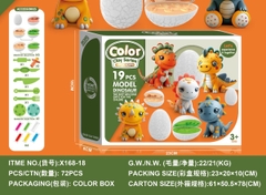 X168-18  HỘP ĐẤT SÉT NẶN KHỦNG LONG, TRỨNG + 6 TÚI