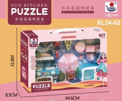 XL24-02  HỘP KỆ BẾP LÒ NƯỚNG, LÒ NƯỚNG, BÀN GHẾ DÙ + 1C BÉ