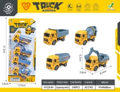 XY328-B4  VỈ XE CÔNG TRÌNH TRỚN 4C ĐỦ MẪU (BEN, BỒN, CÀO)