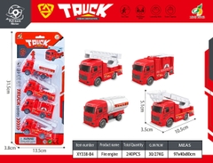 XY338-B4  VỈ XE CÔNG TRÌNH CỨU HỎA TRỚN 4C ĐỦ MẪU (THANG, NÂNG, BỒN)