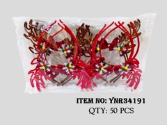 YNR34191  TÚI 12C CÀI TÓC NOEL SỪNG TUẦN LỘC NƠ