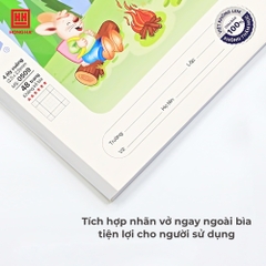 Tập HS Hồng Hà 0509 / 0509P Bạn nhỏ 4 ô ly lớn 2.5x2.5mm, 170x240mm, 48tr, 100gsm (10/160)
