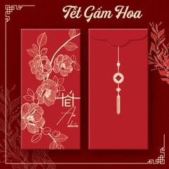 Bao lì xì Tết gấm hoa 8x16cm (10 cái/ túi/ 5 mẫu)