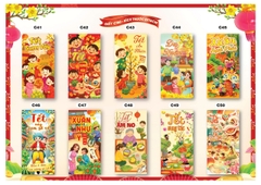 Bao lì xì Tết truyền thống 8x16cm C150 (túi 10 cái/ xấp 100 cái)