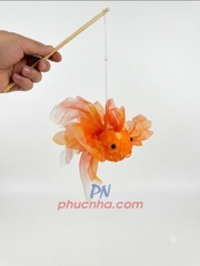 Lồng đèn trung thu cá vải lụa có đèn, cá koi, cá chép 30cm