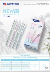 Bút bi Thiên Long TL-107 / TL107 0.5mm Newbi 4 màu thân thời trang - Mực Xanh