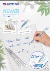 Bút bi Thiên Long TL-107 / TL107 0.5mm Newbi 4 màu thân thời trang - Mực Xanh