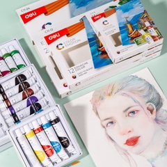 Màu nước Gouache dạng tuýp 12ml Deli C11 5 màu/ 12 màu/ 24 màu