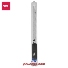 Dao rọc giấy nhỏ 9mm lưỡi dao 30 độ Deli 2034 cán sắt (24)