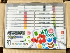 Bút lông màu acrylic marker 9053A thân tròn 1 đầu - 12 màu/ 24 màu/ 36màu/ 48màu/ 60màu/ 80màu