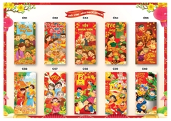 Bao lì xì Tết truyền thống 8x16cm C150 (túi 10 cái/ xấp 100 cái)