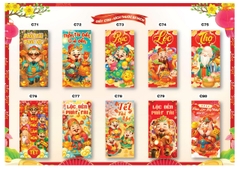 Bao lì xì Tết truyền thống 8x16cm C150 (túi 10 cái/ xấp 100 cái)