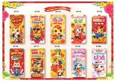 Bao lì xì Tết truyền thống 8x16cm C150 (túi 10 cái/ xấp 100 cái)