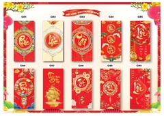 Bao lì xì Tết truyền thống 8x16cm C150 (túi 10 cái/ xấp 100 cái)