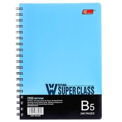 Sổ lò xo Grand 8593 B5 bìa nhựa sau 240 trang 70gsm (6q/ lốc trộn màu)