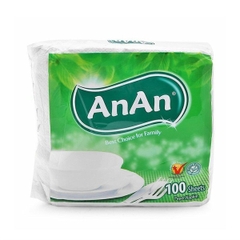 Khăn giấy ăn vuông An An 1 lớp 100 tờ 33x33cm (40)