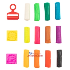 Đất sáp nặn Deli 7022/Y005 12 màu + 3 khuôn