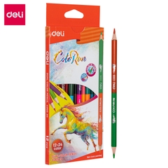 Bút chì màu 2 đầu Deli C00500 12 màu/ C00520 24 màu
