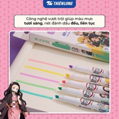 Bút dạ quang pastel Thiên Long HL-019/DS Demon slayer bộ 5 màu