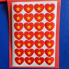 Sticker lá cờ, trái tim Việt nam