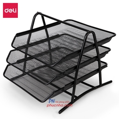 Kệ hồ sơ 3 tầng lưới sắt A4 Deli 9181