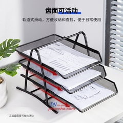 Kệ hồ sơ 3 tầng lưới sắt A4 Deli 9181