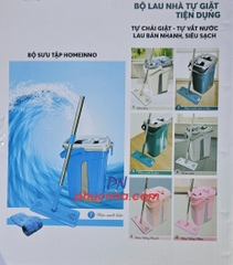 Bộ lau nhà tự giặt lồng inox, mâm inox Homeinno 5 màu HI-101M_HI-107M