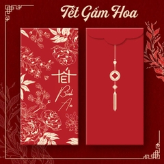 Bao lì xì Tết gấm hoa 8x16cm (10 cái/ túi/ 5 mẫu)