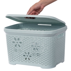Giỏ nắp hoa Việt Nhật 5158 (45x33x29cm) - giỏ nhựa, sọt nhựa có nắp