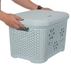 Giỏ nắp hoa Việt Nhật 5158 (45x33x29cm) - giỏ nhựa, sọt nhựa có nắp