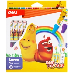 Sáp màu dầu 24 màu Larva Deli C201-24 (20)