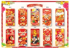 Bao lì xì Tết truyền thống 8x16cm C150 (túi 10 cái/ xấp 100 cái)