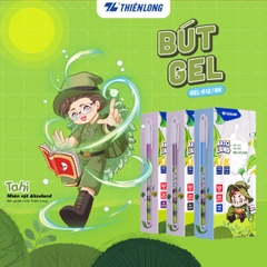 Bút gel Thiên Long GEL-012/AK 0.5mm mực tím (20) - Bút bi mực nước ngòi bút nét mảnh cho học sinh