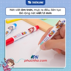 Bút lông bảng Thiên Long WB-026 AK cây nhỏ nét 1.1mm, hộp 7 màu mực