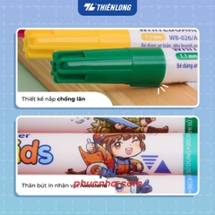 Bút lông bảng Thiên Long WB-026 AK cây nhỏ nét 1.1mm, hộp 7 màu mực