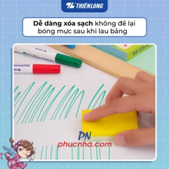 Bút lông bảng Thiên Long WB-026 AK cây nhỏ nét 1.1mm, hộp 7 màu mực