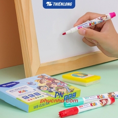 Bút lông bảng Thiên Long WB-026 AK cây nhỏ nét 1.1mm, hộp 7 màu mực